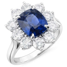 Natural Sapphire Ring 3.50ct - White Gold 14K