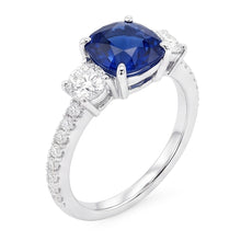 Natural Sapphire Ring 3.50ct - White Gold 14K