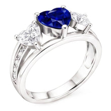 Natural Sapphire Ring 3.50ct - White Gold 14K