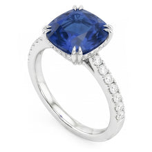 Natural Sapphire Ring 3.50ct - White Gold 14K