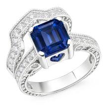 Natural Sapphire Ring 3.50ct - White Gold 14K