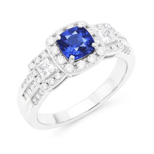 Natural Sapphire Ring 3.50ct - White Gold 14K