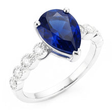 Natural Sapphire Ring 3.50ct - White Gold 14K