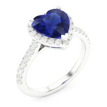 Natural Sapphire Ring 3.50ct - White Gold 14K