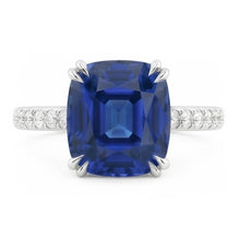 Natural Sapphire Ring 3.50ct - White Gold 14K