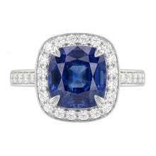 Natural Sapphire Ring 3.50ct - White Gold 14K