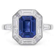 Natural Sapphire Ring 3.50ct - White Gold 14K