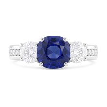 Natural Sapphire Ring 3.50ct - White Gold 14K