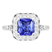 Natural Sapphire Ring 3.50ct - White Gold 14K