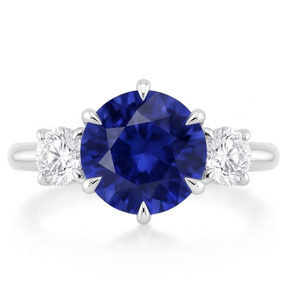 Natural Sapphire Ring 3.50ct - White Gold 14K