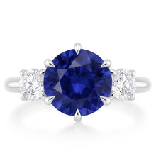 Natural Sapphire Ring 3.50ct - White Gold 14K