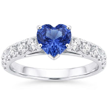 Natural Sapphire Ring 3.50ct - White Gold 14K