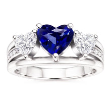 Natural Sapphire Ring 3.50ct - White Gold 14K