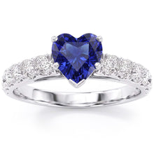 Natural Sapphire Ring 3.50ct - White Gold 14K