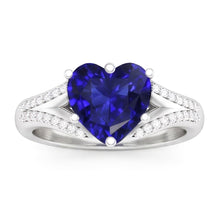 Natural Sapphire Ring 3.50ct - White Gold 14K