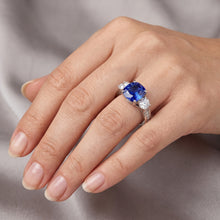 Natural Sapphire Ring 3.50ct - White Gold 14K