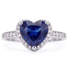 Natural Sapphire Ring 3.50ct - White Gold 14K
