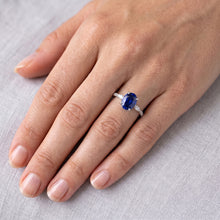 Natural Sapphire Ring 3.50ct - White Gold 14K