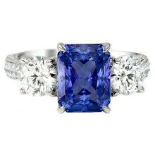 Natural Sapphire Ring 3.50ct - White Gold 14K