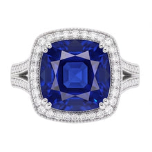 Natural Sapphire Ring 3.50ct - White Gold 14K