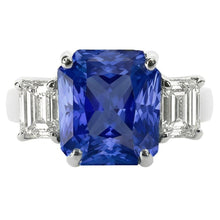 Natural Sapphire Ring 3.50ct - White Gold 14K