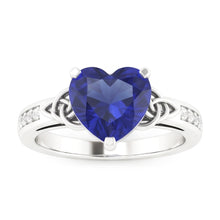 Natural Sapphire Ring 3.50ct - White Gold 14K