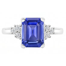 Natural Sapphire Ring 3.50ct - White Gold 14K