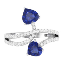 Natural Sapphire Ring 3.50ct - White Gold 14K