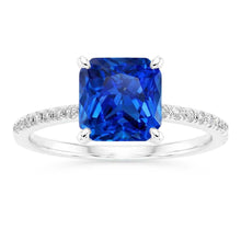 Natural Sapphire Ring 3.50ct - White Gold 14K