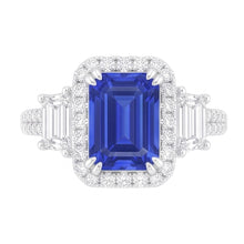 Natural Sapphire Ring 3.50ct - White Gold 14K