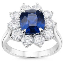 Natural Sapphire Ring 3.50ct - White Gold 14K