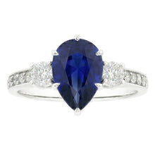Natural Sapphire Ring 3.50ct - White Gold 14K