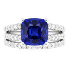 Natural Sapphire Ring 3.50ct - White Gold 14K