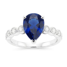 Natural Sapphire Ring 3.50ct - White Gold 14K