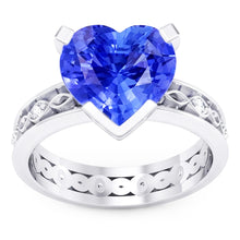 Natural Sapphire Ring 3.50ct - White Gold 14K