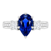 Natural Sapphire Ring 3.50ct - White Gold 14K