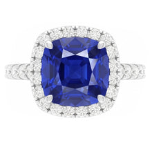 Natural Sapphire Ring 3.50ct - White Gold 14K