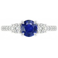 Natural Sapphire Ring 3.50ct - White Gold 14K