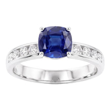 Natural Sapphire Ring 3.50ct - White Gold 14K