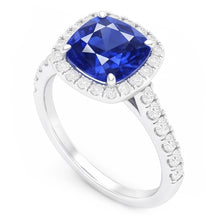 Natural Sapphire Ring 3.50ct - White Gold 14K