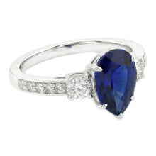 Natural Sapphire Ring 3.50ct - White Gold 14K