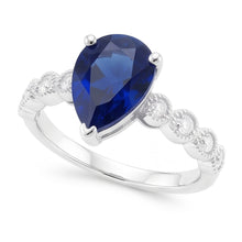 Natural Sapphire Ring 3.50ct - White Gold 14K
