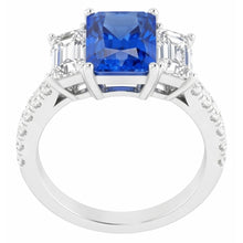 Natural Sapphire Ring 3.50ct - White Gold 14K