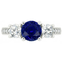 Natural Sapphire Ring 3.50ct - White Gold 14K