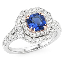 Natural Sapphire Ring 3.50ct - White Gold 14K