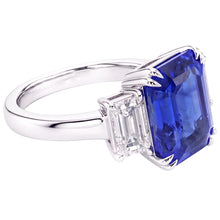 Natural Sapphire Ring 3.50ct - White Gold 14K