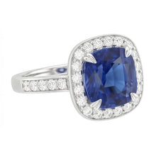 Natural Sapphire Ring 3.50ct - White Gold 14K