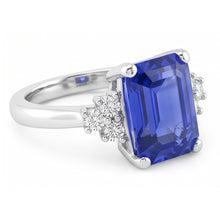 Natural Sapphire Ring 3.50ct - White Gold 14K