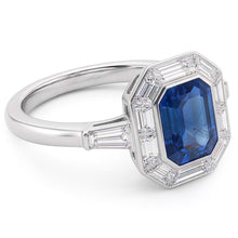 Natural Sapphire Ring 3.50ct - White Gold 14K