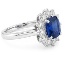Natural Sapphire Ring 3.50ct - White Gold 14K